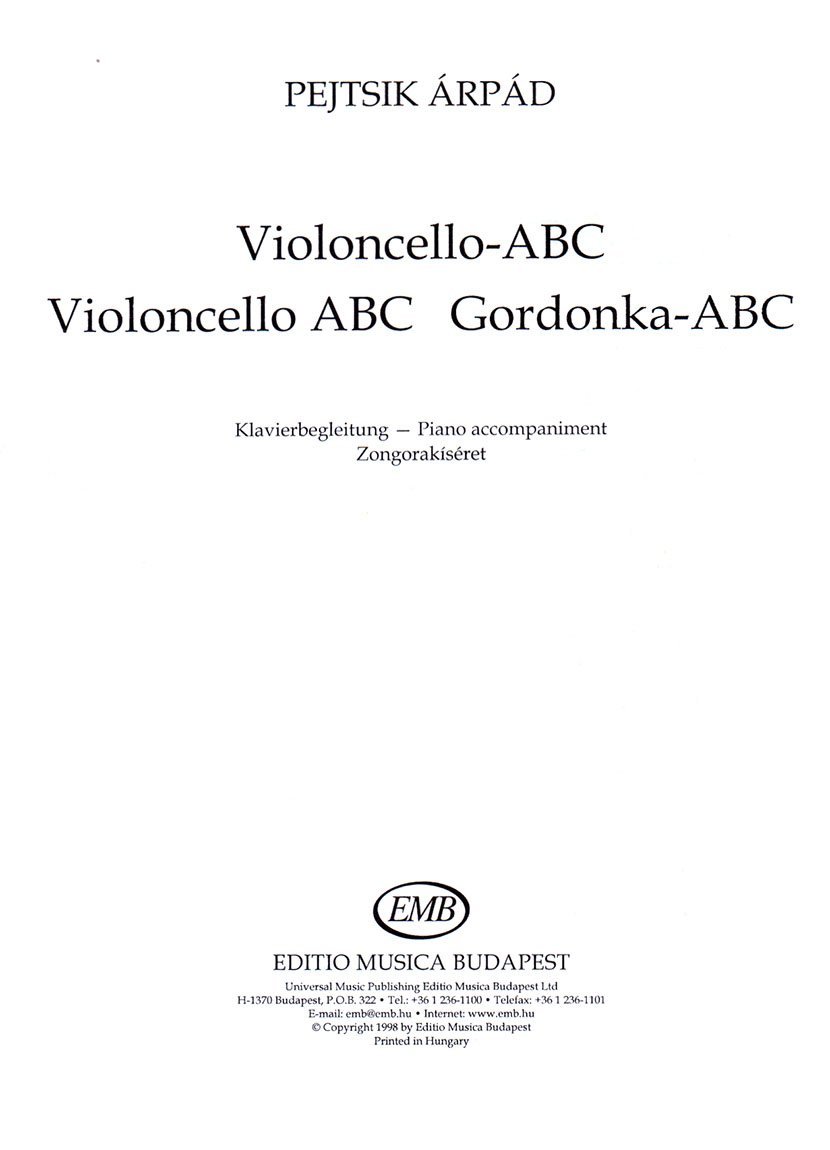 Violoncello ABC von Arpad Pejtsik - Violoncello-Schule mit bunter herzförmiger Notenklammer - 9790080141779