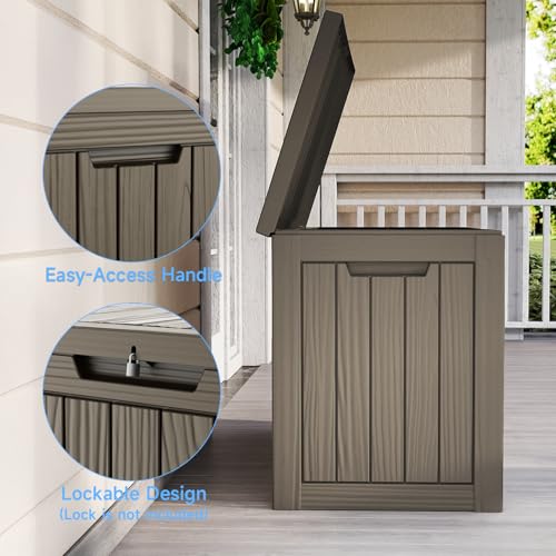 Image of 55 Gallon Outdoor Storage Box Waterproof, UV Resistant Resin Deck Box for Patio Furniture, Outside Storage Box for Garden Tools, Patio Cushions, Grey