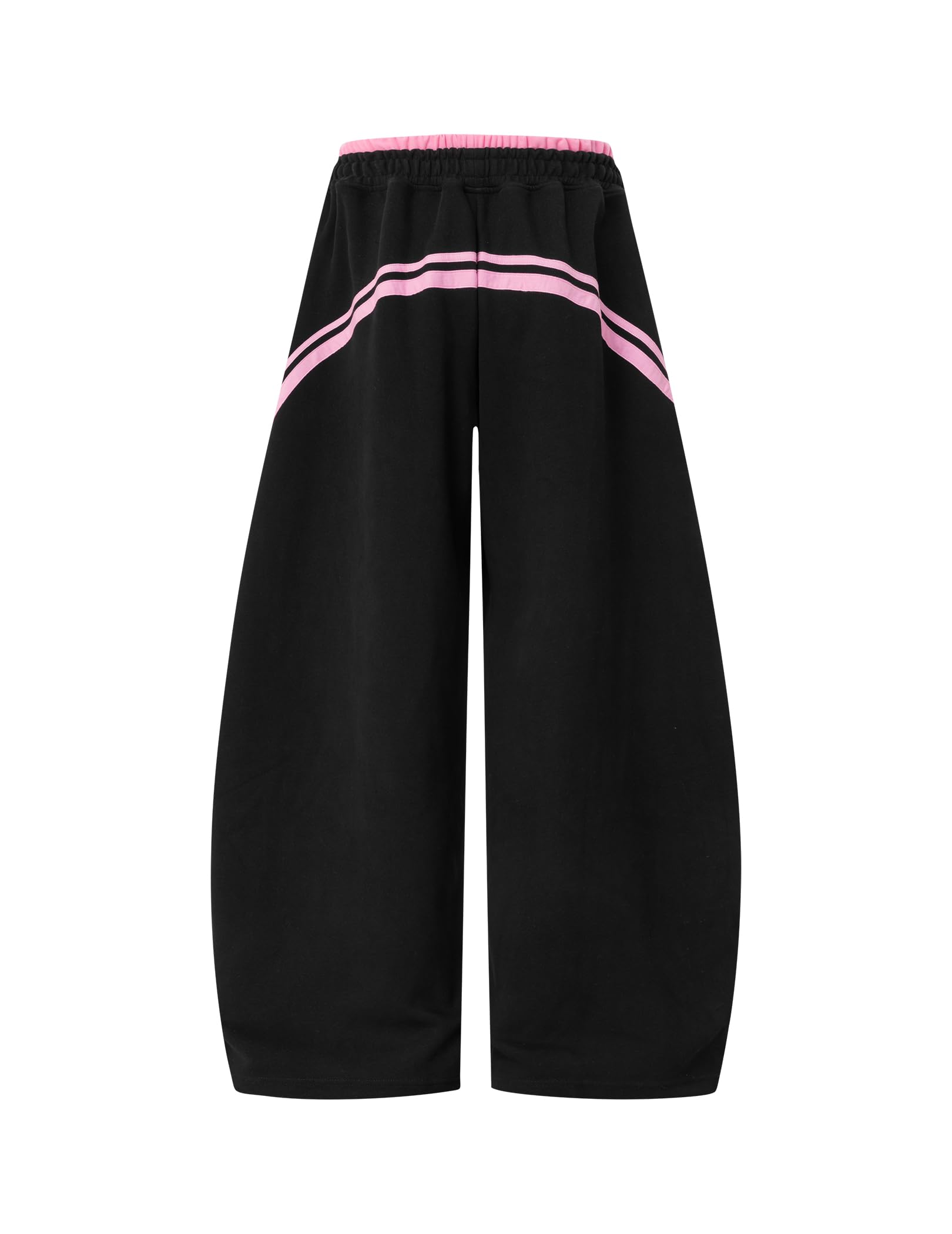 Aelfric Eden Pantalones de chándal holgados unisex para hombre y mujer, pantalones anchos con rayas de contraste, pantalones de calle con llavero en forma de corazón, pantalones deportivos holgados