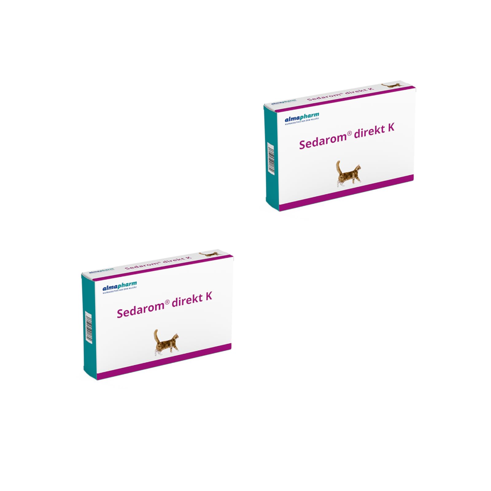almapharm Sedarom Direct K | Paquete doble | 2 x 72 pastillas | Alimento complementario para gatos | Para apoyar el metabolismo nervioso para proteger el estrés