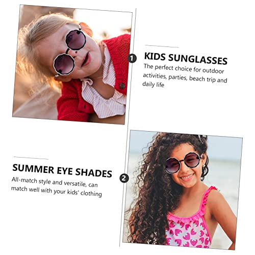 SAFIGLE 1pair Round Frame Boys and Girls Sunglasses Eye Shades for Boys and Girls for Spring and Outdoor Activities Comfortable Nose Design4