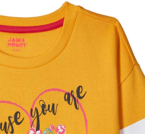 Image of Amazon Brand - Jam & Honey Girl's Cotton Winter Crew Neck Sweatshirt