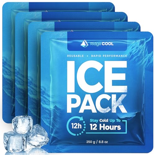 RIDGECOOL 4 Pack Reusable Ice Packs