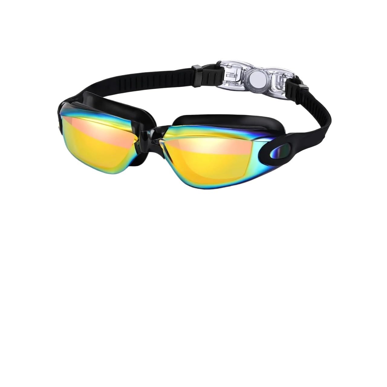 JUANYAO Occhiali Da Nuoto Occhialini da nuoto professionali for adulti con lenti antiappannamento for uomo e donna, impermeabili, regolabili, in silicone Per Il Nuoto(Black-Gold)