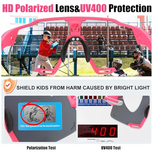 Image of X-TIGER Polarized Kids Sunglasses Youth Baseball Sunglasses UV400 Boys Girls Sports Sun Glasses for Softball Cycling Scooter