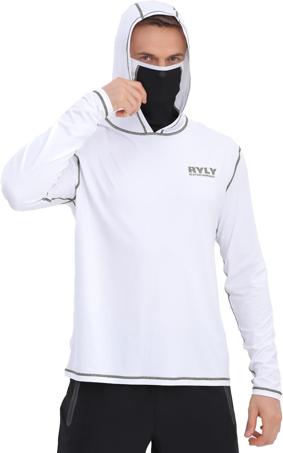 Fishing Shirts for Men,Long Sleeve Rash Guard Shirts Sun Protection Hoodie Athletic Running Hiking Shirt 1/2 Packs - Image 5