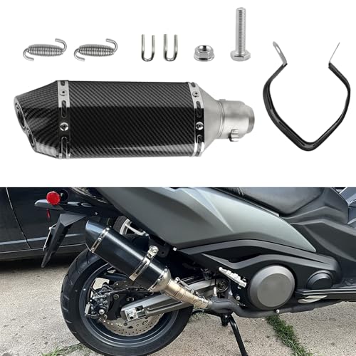 FLYPIG 1.5-2\" dual outlet Inlet Slip On Exhaust Muffler Pipe with Removable DB Killer with 38-51mm Diameter Exhaust for Dirt Bike Street/Sport Motorcycles and Scooters ATV