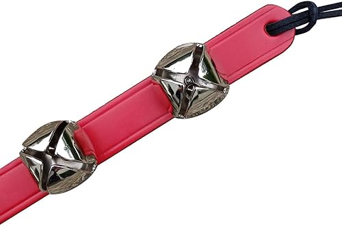 Miniatura 22 de RRD - Campanas colgantes de trineo para puerta 4 campanas colgantes de latón en correa de cuero negro Cascabel multiusos para puerta de trineo de