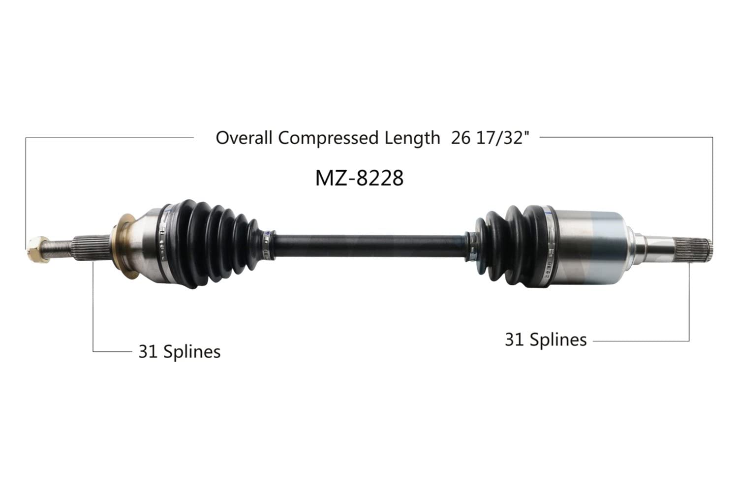 Amazon.com: TrakMotive CV Axle Shaft - MZ-8228 : Automotive
