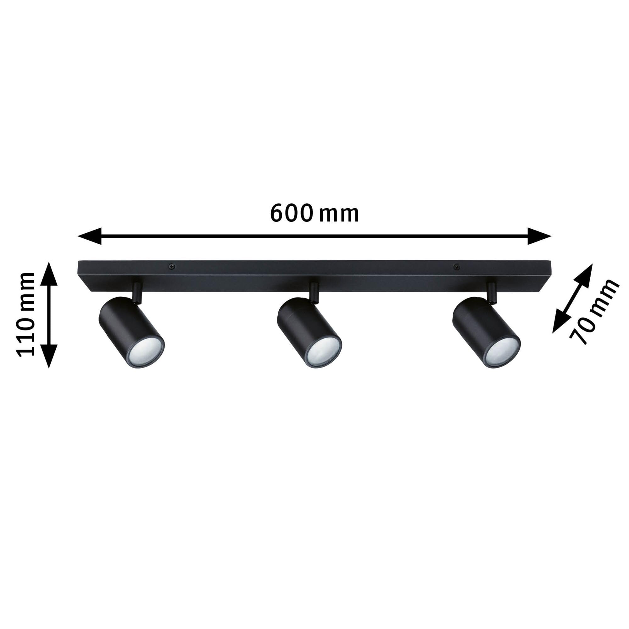Paulmann Spotlight Zyli IP44 GU10 230V 3x10W dimmbar Schwarz matt