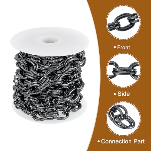 Chaîne en aluminium gris de 2,5m pour création de bijoux