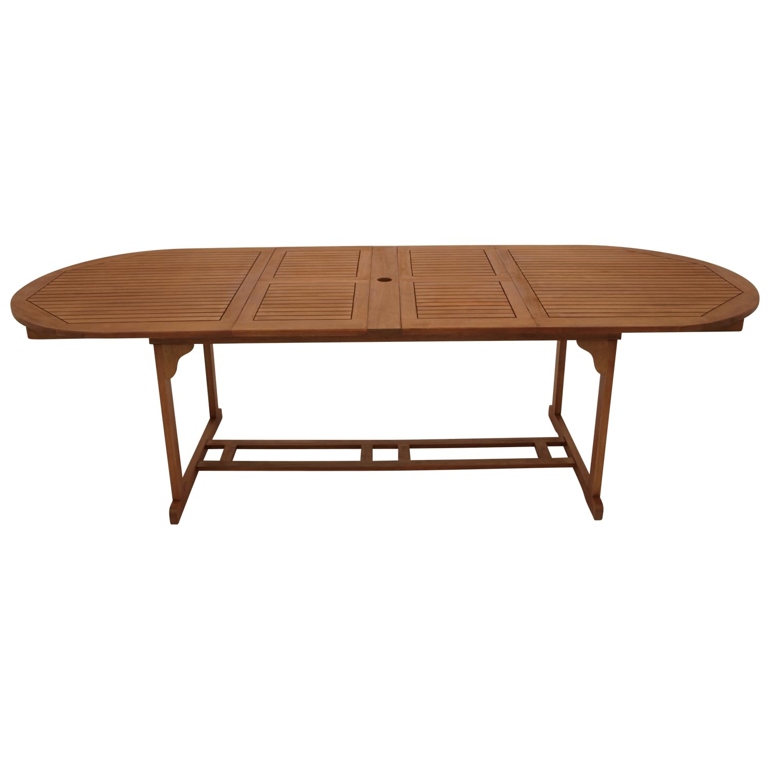 DEGAMO XXL Doppel Ausziehtisch LAGO 180/260x100cm, Eukalyptus braun geölt, FSC-Zertifiziert, Outdoor