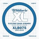D'Addario XLB075 Nickel Wound Bass Guitar Single String, Long Scale, .075