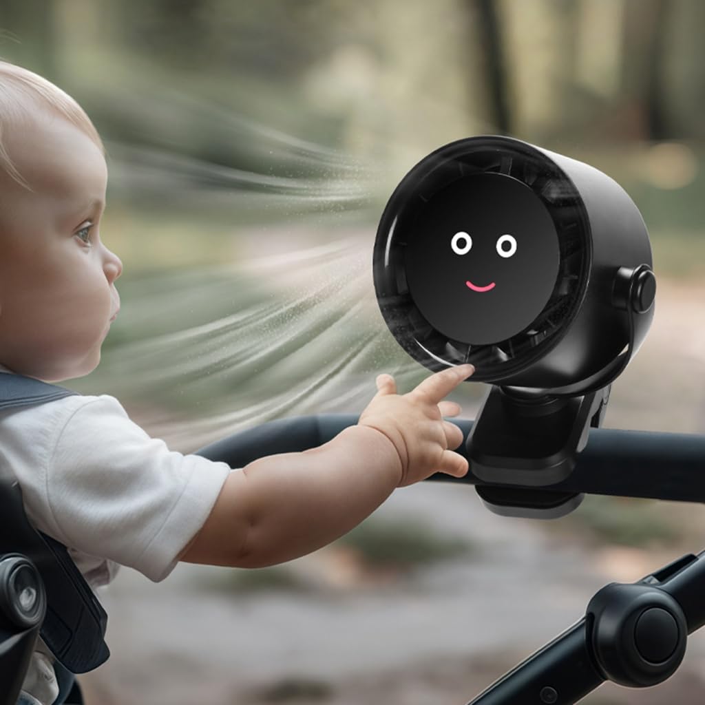 Clip portatile sul fan 4000mah ricaricabile 5 velocità passeggini Fan 360 gradi Rotati