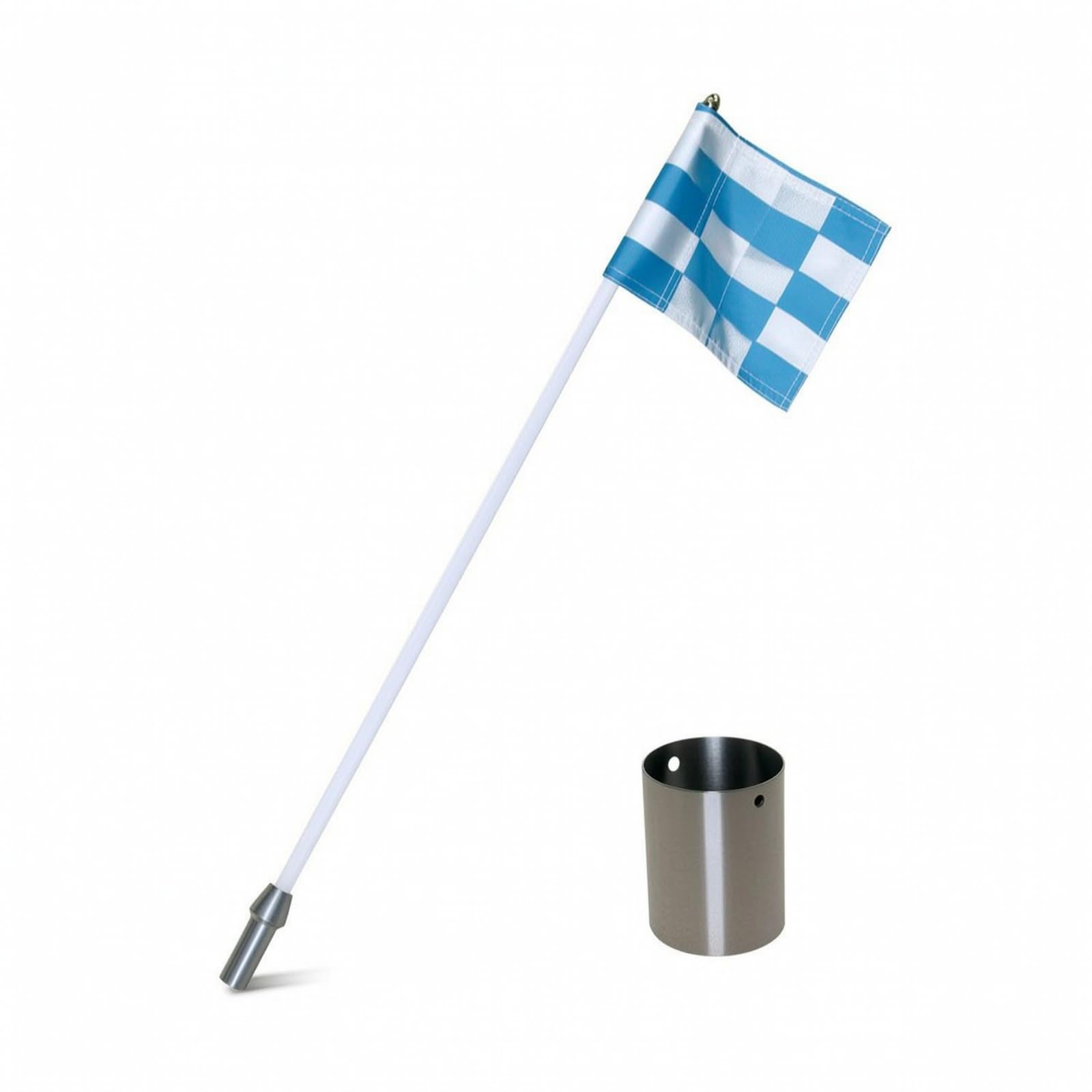 perfk Poste de Bandera de Golf con Mástil Metálico Copa de Acero 304 y Base Centrada Conjunto Completo con Soporte y Banderín Estabilidad Exterior, Color to 3, Style to 3