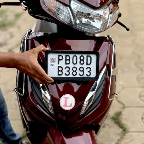 Image of Moto Utility Bike Rear Number Plate | Premium Aluminium | Radium White Reflective Finish | Customizable | Suitable for Motorcycles | Fancy Use | 1 Year Warranty