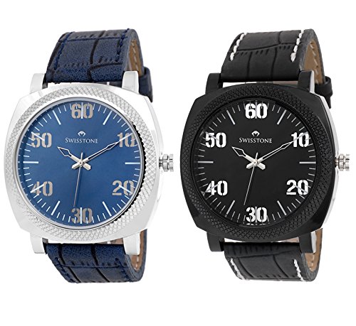 SWISSTONE GR021-BLU & GR021-BLACK Analog Wrist Watch Combo for Men/Boys (B01NBFGGQK) Amazon Price History, Amazon Price Tracker