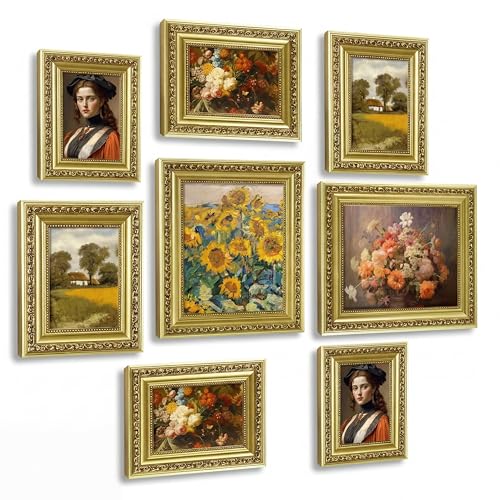 Novabright 8 Pcs Gold Vintage Picture Frames...