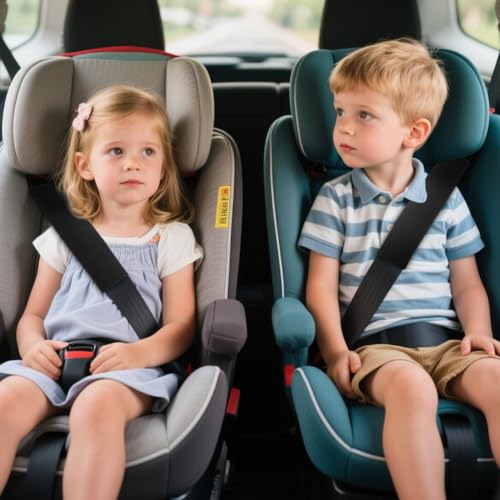 Alaoo 2 Stück Gurtpolster Auto Kinder, Auto Sicherheitsgurt Schulterpolster, Gürtelkissen Schutzkissen für Kinderwagen Autositz Gurtpolster Bezug (Eisseide)