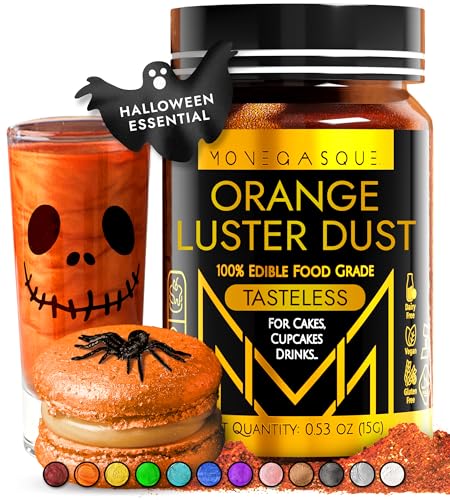 MONÉGASQUE Orange Edible Glitter for Drinks &amp; Cakes, Luster Dust, 15g