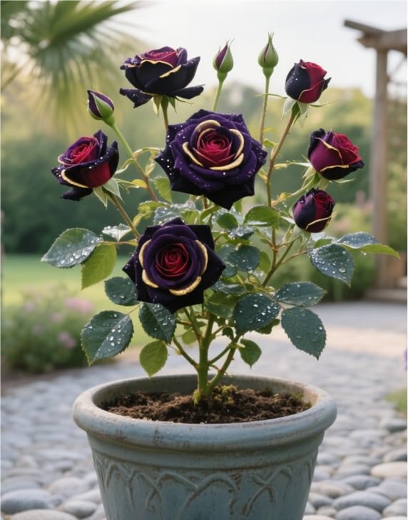 Naturale Bulbi di Rosa - Perenne, Colori vivaci, Bassa Manutenzione, Decorazione d'Interni-5 Bulbi-C