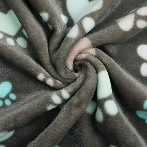 Image of 1 Pack 3 Blankets Fluffy Premium Fleece Pet Blanket Flannel Paw Printed Throw for Dog Cat(Large 41x31'', Grey)