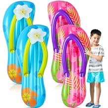 JellyArch 4 Pcs Slippers Inflatable Surf Board 36 Inch Inflatable Pool Floats Luau Hawaiian Party Decorations Tropical Slippers Blow up Surfboard for Wall Beach Party Decorations