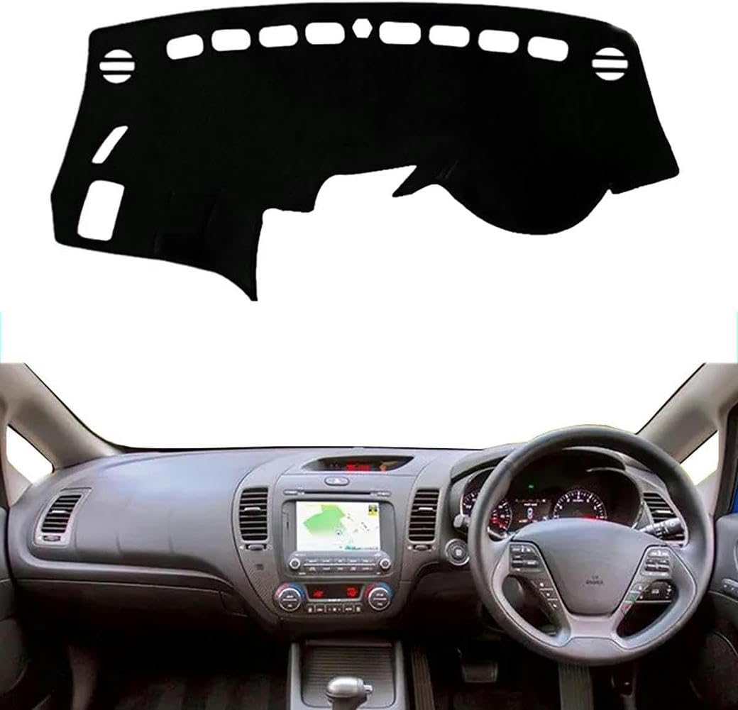 Anti-Slip Mat Dashboard Cover Pad Interior,for Kia Cerato 2013-2018,Dashboard Cover,Dash Cover Mat,Black Dash Mat Dashboard Cover, Rhd Blue Edge