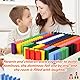 Tokaneit 120 Stück Farben Domino Baustein Blöcken Set, Domino Steine Holz, Bunte hölzerne Bausteine, Kinder früh Pädagogisches Bauspaß, Geburtstag Geschenk für Kinder Jungen Mädchen