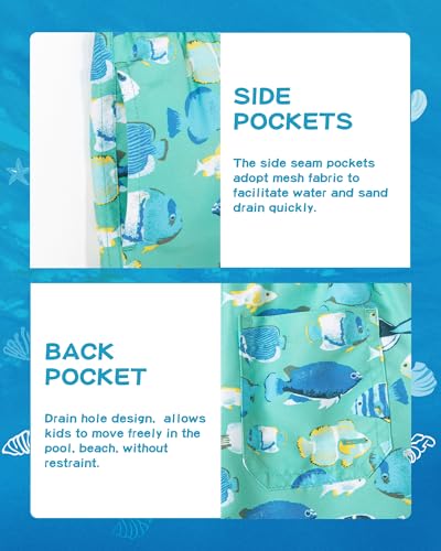 Image of SURF CUZ Boys Swim Trunks Toddler Swim Shorts UPF 50+ Bathing Suit for Boy Swimsuit Quick Dry Mesh Beach Boardshorts Swimwear