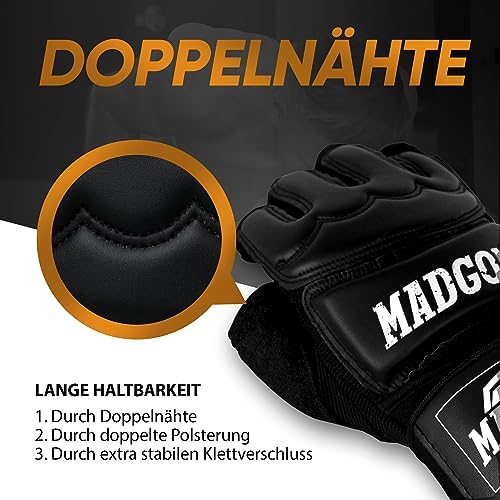 MADGON Profesjonalne Rękawice MMA  Profesjonalna Jakość  Wysokiej Jakości Wykonanie  na Trening Boksu, Rękawice do MMA, do Worka Treningowego, Grapplingu, Sztuk Walki  Rękawice Bokserskie