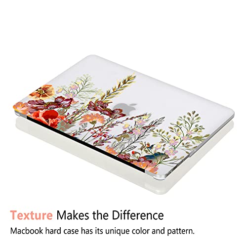 iDonzon Case for MacBook Air 15-inch M5 M4 M3 M2 A3448 A3241 A3114 A2941 2026-2023 Release with Touch ID, 3D Effect Matte Clear See Through Hard Cover & Keyboard Cover, Field Flowers - image 4