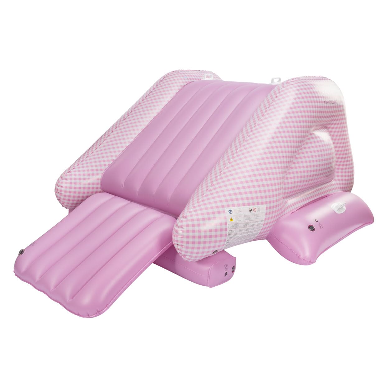Flamingueo Tobogán Acuático Infantil con Sistema de Aspersor Incoporado | Material PVC Resistente, 6 Asas de Agarre, Base Estable con Válvulas de Agua, Rosa