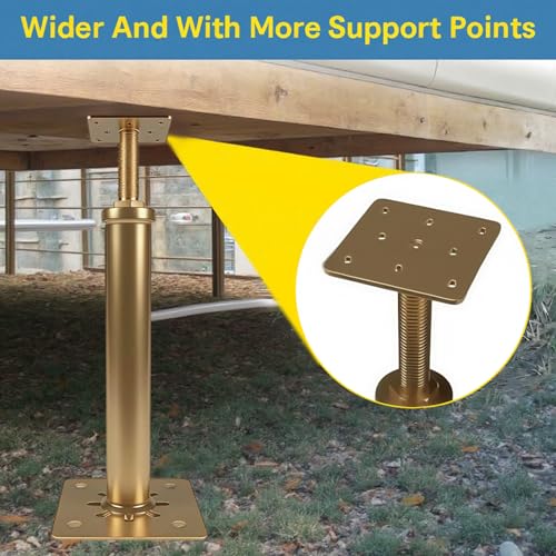 Image of 8 PCS House Floor Jacks for Leveling, 11.6 inch to 16 inch Adjustable Height Range House Jacks for Leveling, Floor Leveling Support, Screw Jack Post for Home Leveling, Basement, Porches, Roof Beams and Decks