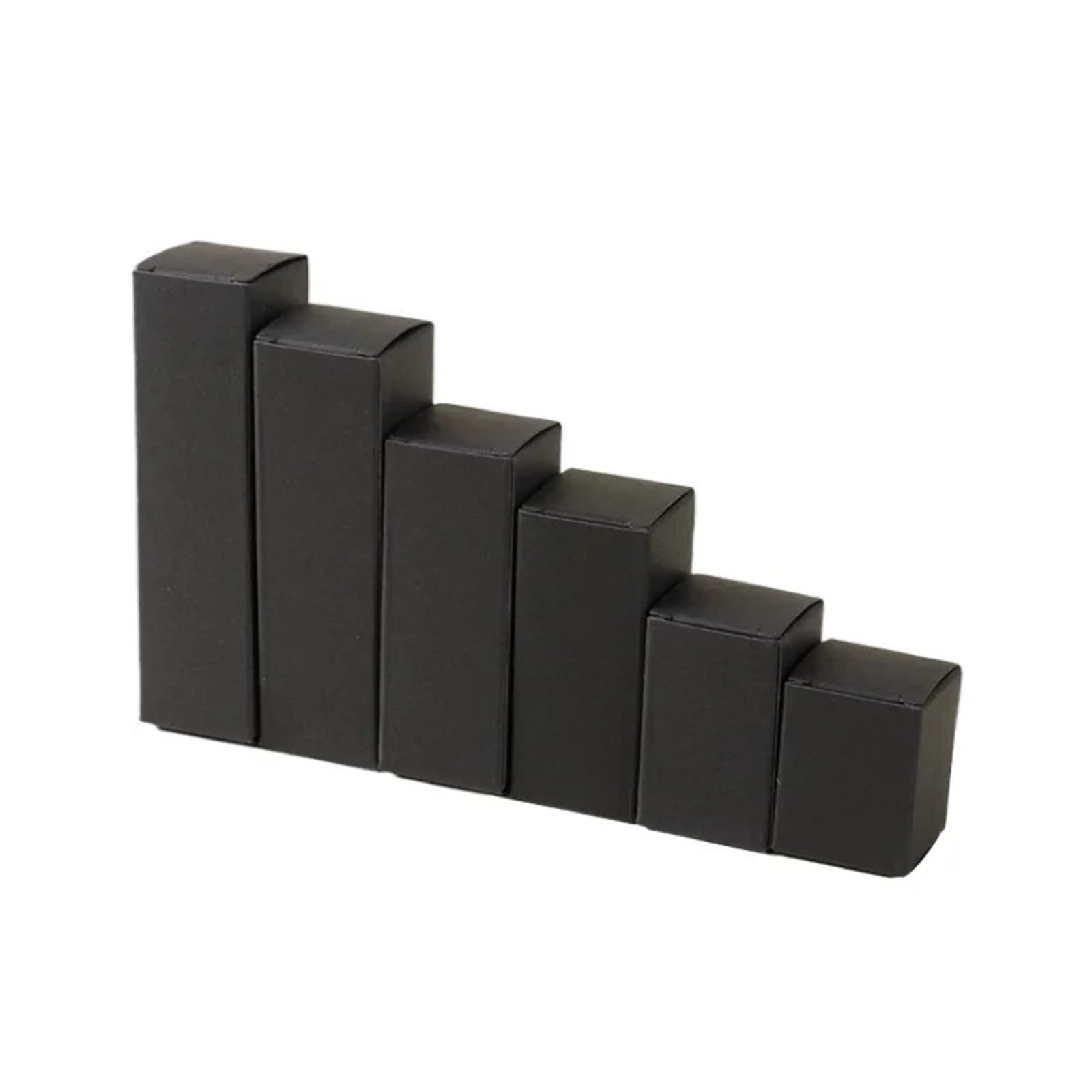 Packung Kraftpapier-Lippenstiftetuis 50 Stück rechteckige Faltschachtel aus Kraftpapier | For Kerzenbonbons(Black,7x7cm LxW,12cm H)