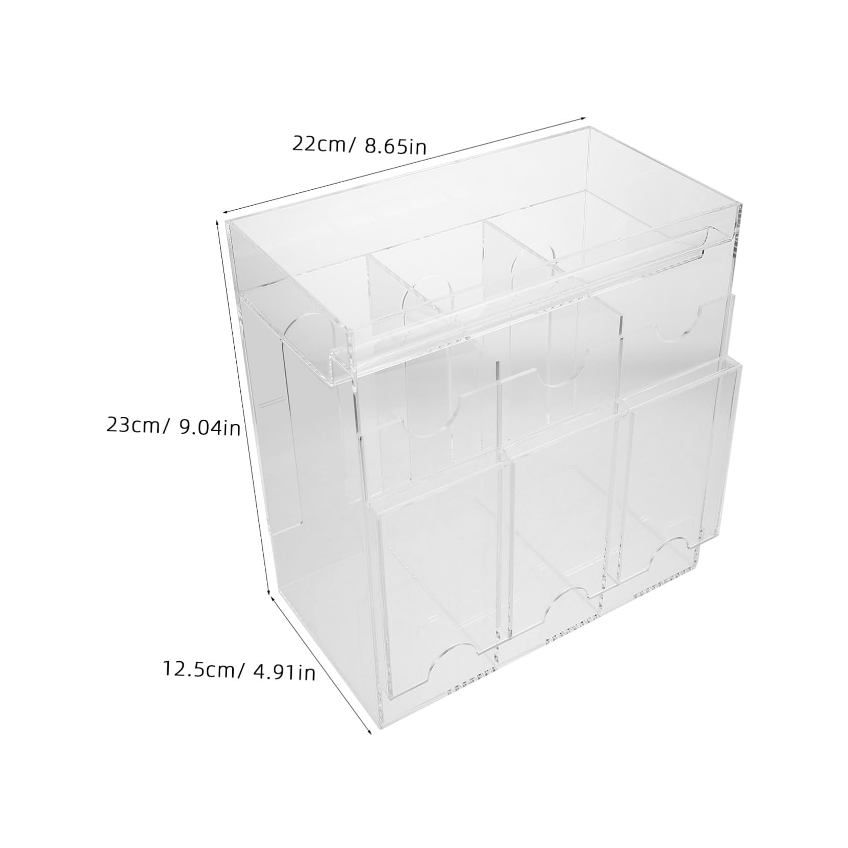 Hohopeti Caja de Almacenamiento de Tarjetas de Acrílico Compartimentos | Name Cards y Photocards, Base Estable, Organización por Secciones, Mantenimiento Sencillo