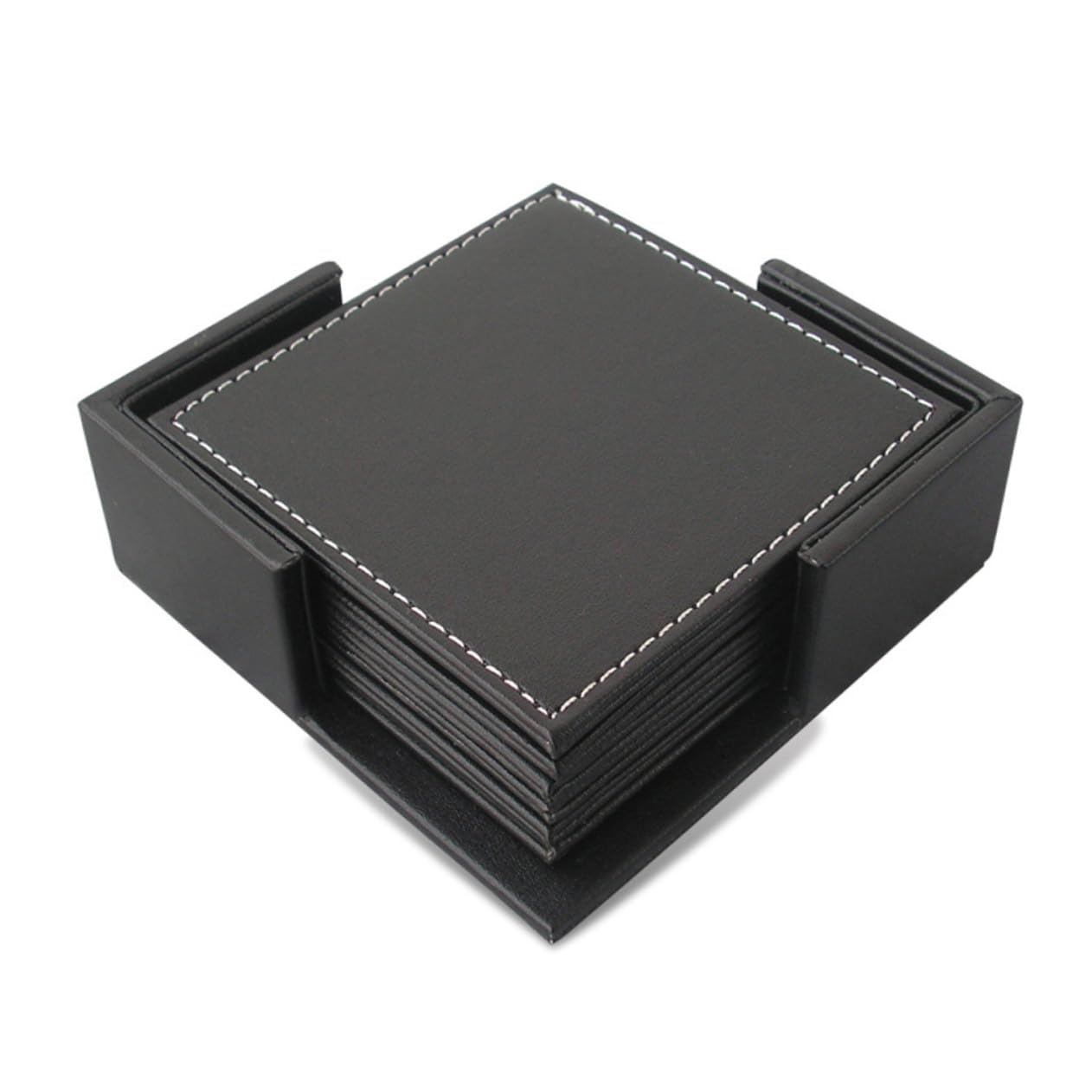 Dessous de verre cuir PU noir LIFKOME fini les taches et traces de chaud