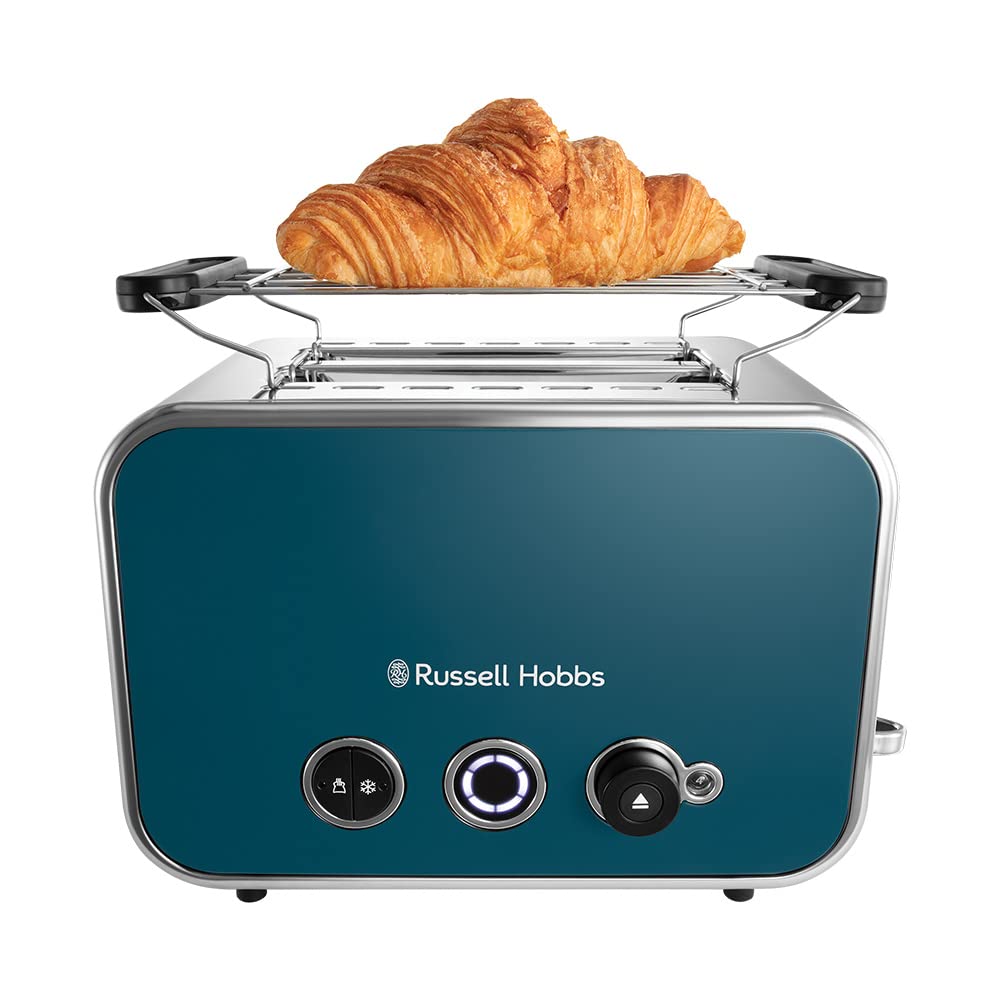 Russell Hobbs Grille Pain [Design Retro Premium] Distinctions Océan (Pour 2 Tranches, 6 Niveaux de brunissage, Fonction Surélévation pour contrôle, Décongélation, Réchauffage, 1600W) Toaster 26431-56