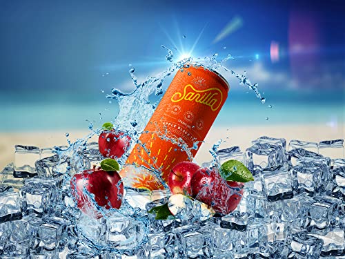 Sarilla Apple Real Brewed Black Tea, Non-Alcoholic Bubbles, Plant-Based L-Theanine + Caffeine, Vitamin C, Non-Gmo, Low Calorie, No Added Sugar, Fair Trade, Organic,12 Fl Oz Cans (12 Pack) #TOP2