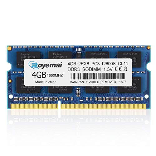 Image of 4GB DDR3 1600 Sodimm, ROYEMAI PC3-12800 DDR3 RAM 2Rx8 1.5V CL11 204-pin for Laptop Computer