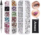Amaoz Rhinestone Jewel Pickup Tool,Dual-ended Picker Dotting Pen Crystal Studs Wax Pen, Flat Back Ge