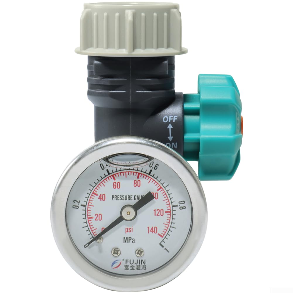 Water Pressure Regulator For Garden Irrigation Drip System With Gauge, Copper And ABS Manual Adjustable Valv, Drip Irrigation Valve Garden Hose Reducer
