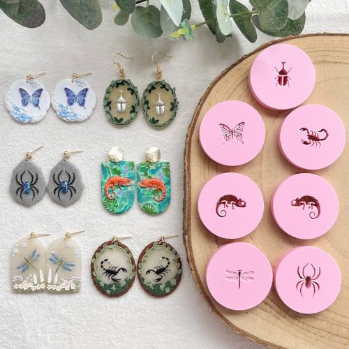 Keoker Nature Insect & Reptile Polymer Clay Stamps Spider Clay Cutters
