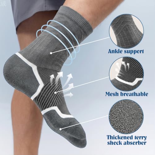 2-Pack Hi Clasmix Men's or Women's Merino Wool Cushioned Crew Hiking Socks (Black & White) $8.99, More - image 3