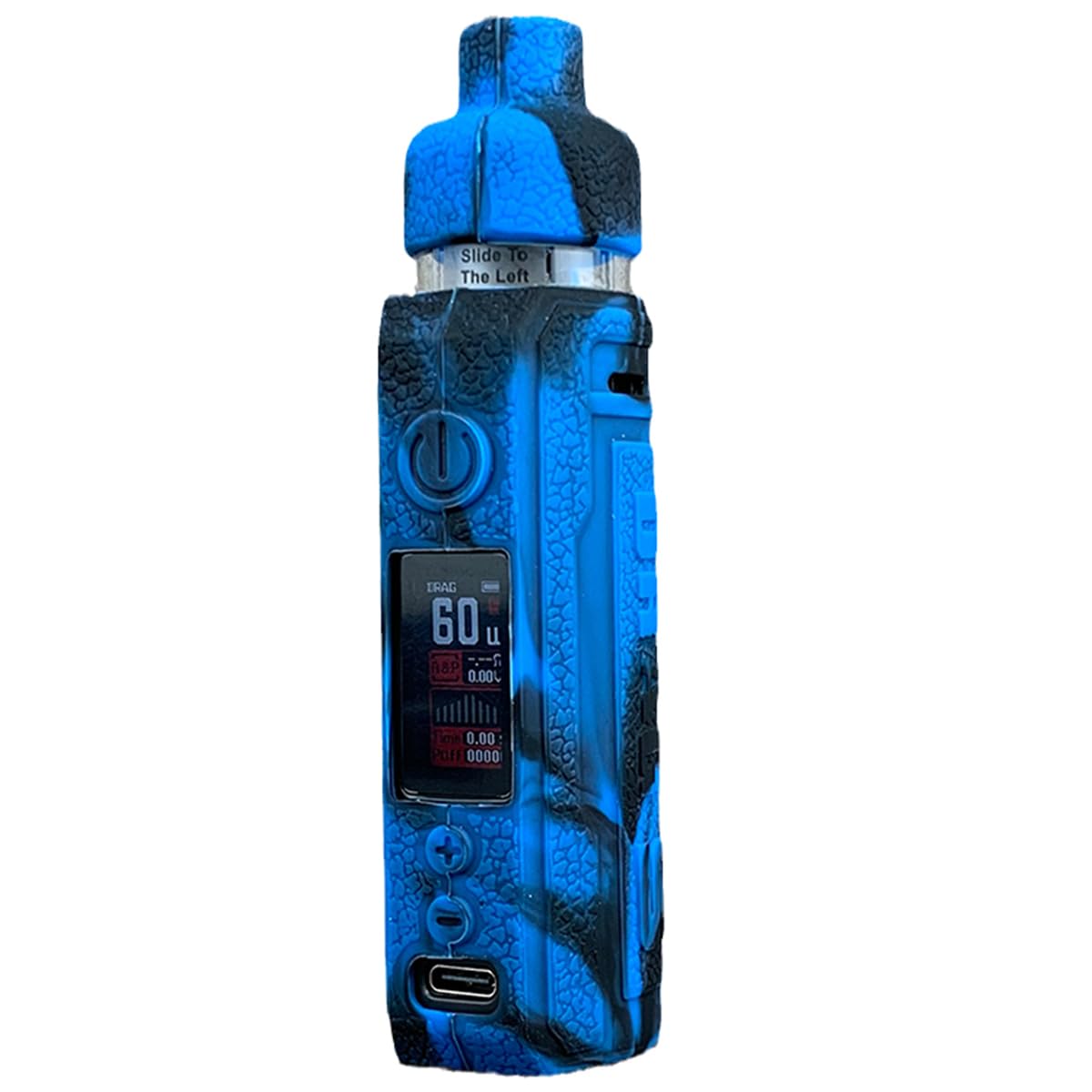Silicone Case Compatible with Voopoo Drag S Kit, Protective, Durable Skin, Sleeve, Cover, Wrap, Gel, Case, Shield (Black Blue)