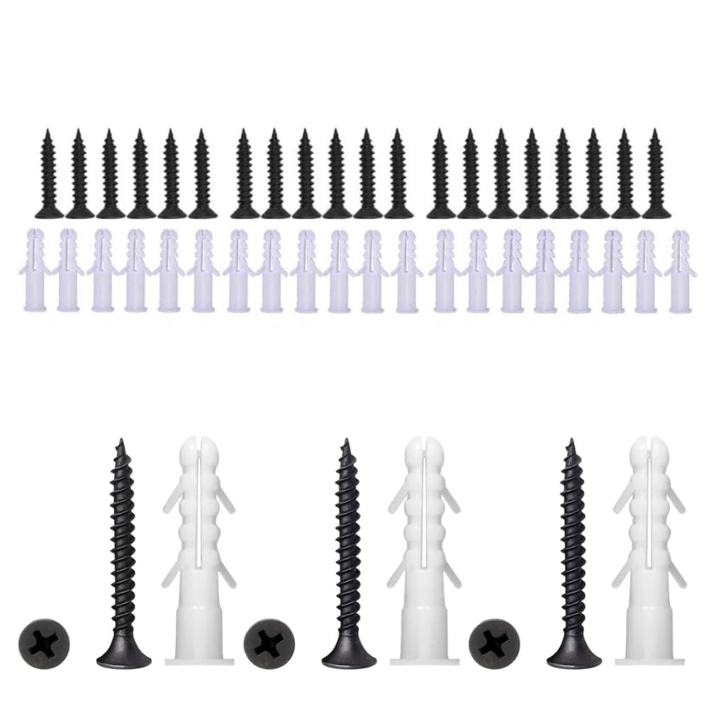 38mm Nylon Wall Plug & Screw Set | Heavy Duty Plastic Anchors with 38mm Screws for Concrete, Brick, Cement, Masonry, Drywall & Wood |-picture-12