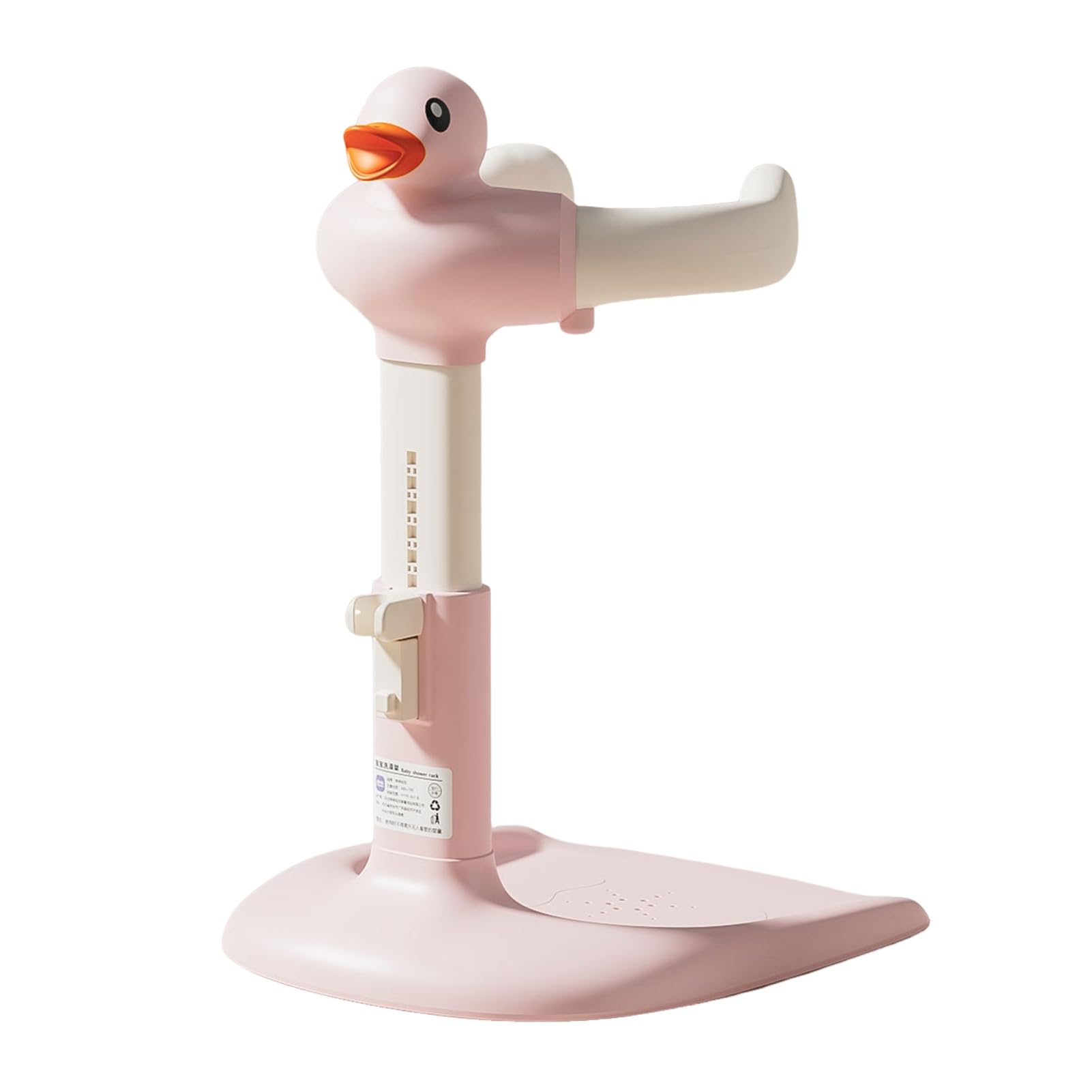 Adjustable Baby Shower Rack with Anti-Slip Base Foldable Bath Stand for Infants 8-24 Months ABS Plastic Duck Design
