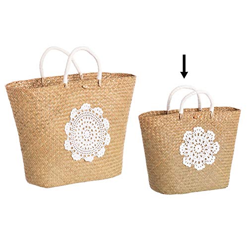 Capazo-de-Rafia-Mediano-de-Playa-Blanco-romantico-Vitta-LOLAhome 5150hsV0WHL