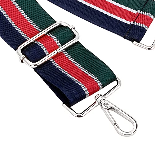Image of Silvery Buckles Wide Shoulder Strap Adjustable Replacement Belt Crossbody Canvas Bag Handbag