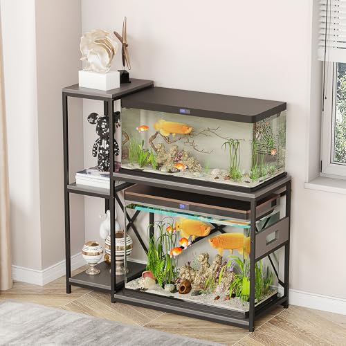 Image of Fish Tank Stand for up to 29 Gallon Aquarium, Reptile Terrariums Tank Stand, Reptile Tank Stand with Stable Metal Frame